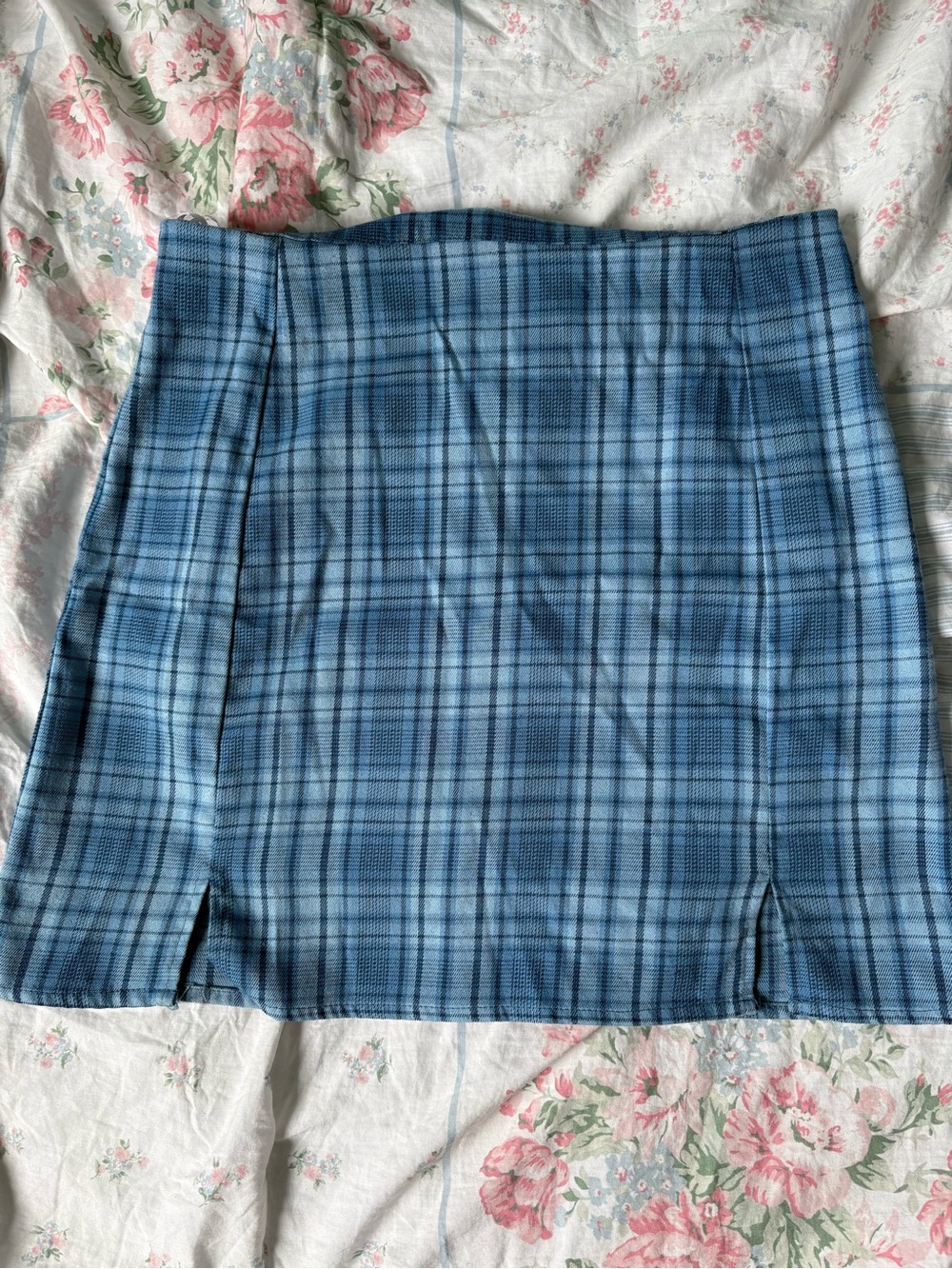 Blue Plaid Mini Skirt - Classic Women's Skirt